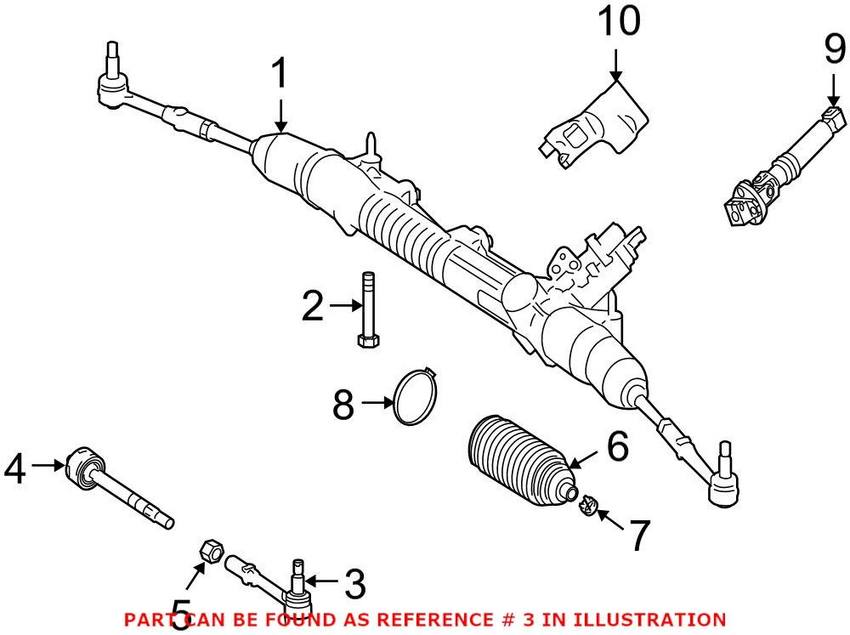 Mercedes Tie Rod End - Front Driver Side Outer 2213303303